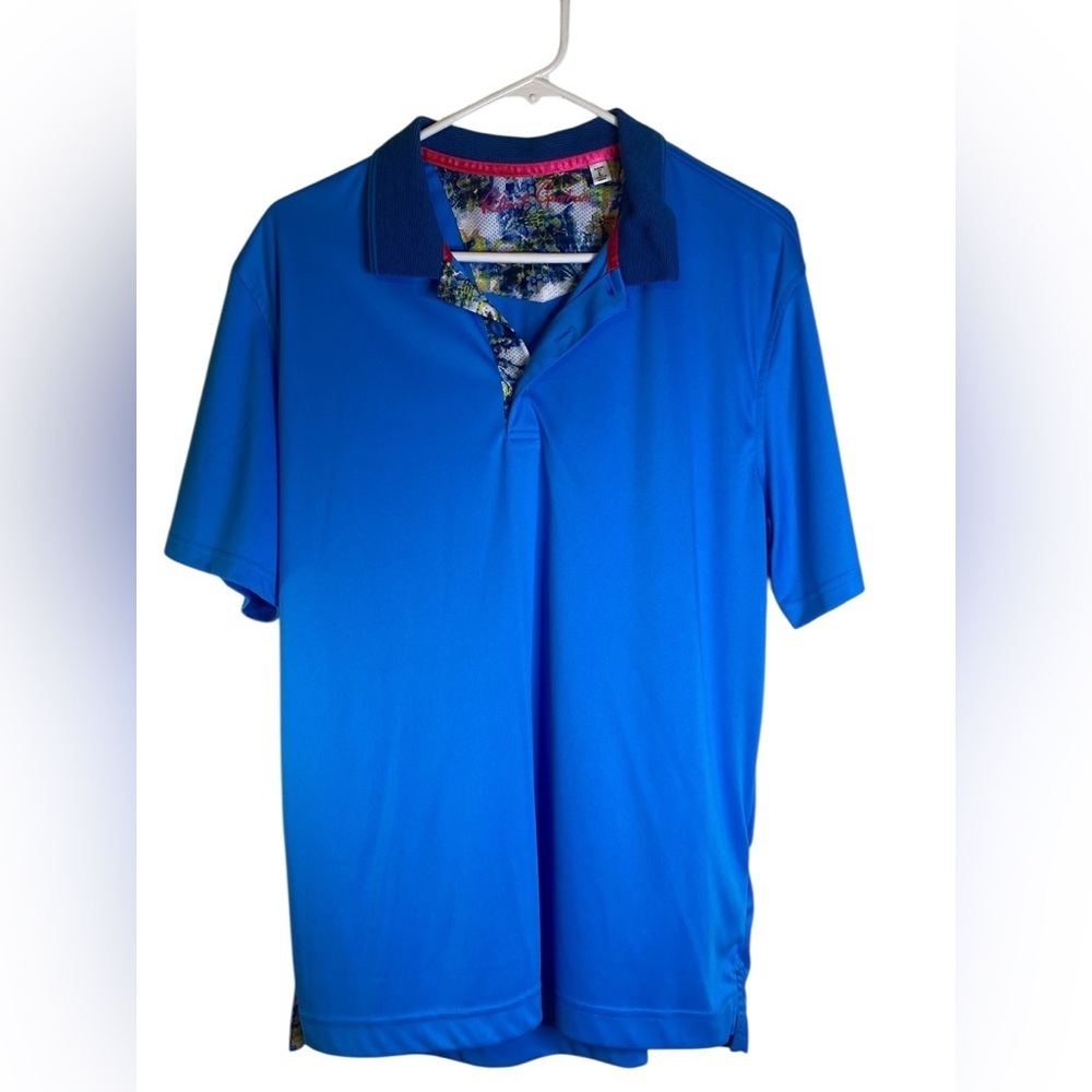 Robert Graham Blue Short Sleeve Polo Men’s Size Large
